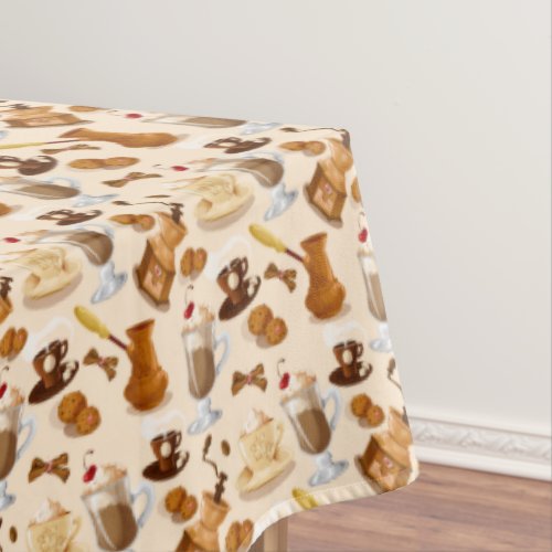 Coffee and Cookie Pattern Tablecloth