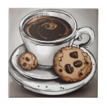 Coffee and Cookies  Ceramic Tile<br><div class="desc">Coffee and cookies illustration</div>