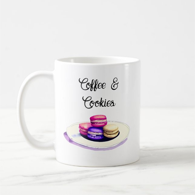 Coffee and Cookies Watercolor  Mug (Left)