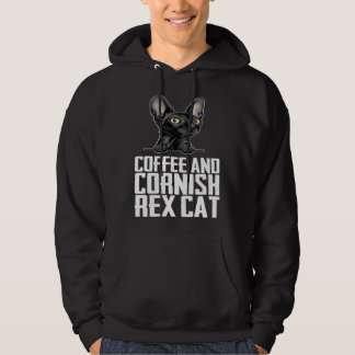 Coffee and cornish rex cat hoodie