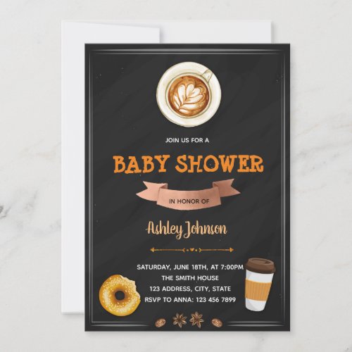 Coffee And Cravings shower party invitation