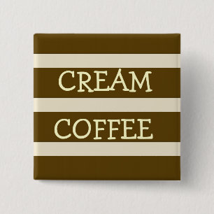Coffee And Cream Block Art Pinback Button