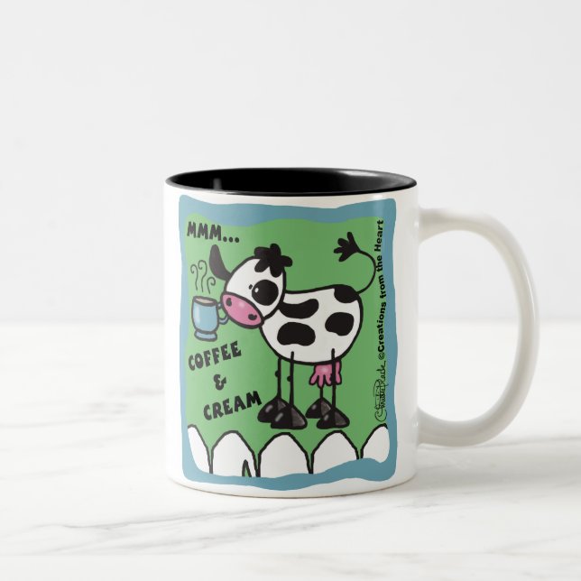 Coffee and Cream Cow Two-Tone Coffee Mug (Right)