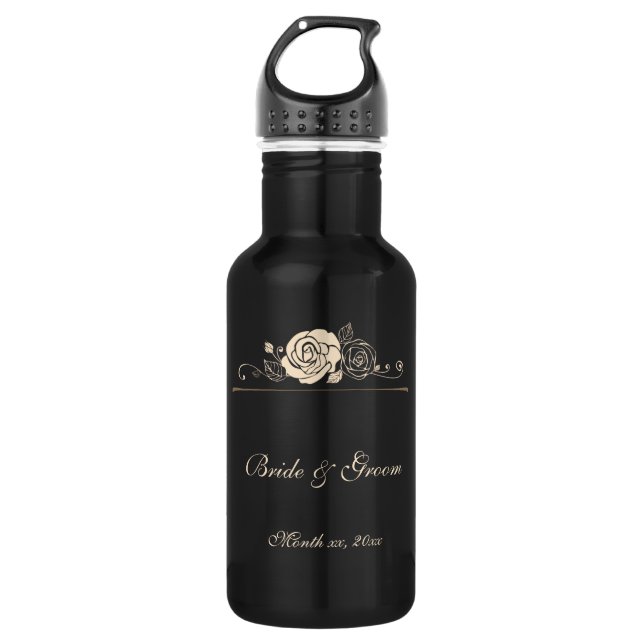Coffee and Cream Roses Coordinating Water Bottle (Front)
