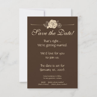Coffee and Cream Roses Invitation