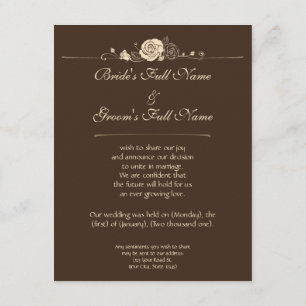 Coffee and Cream Roses Invitation
