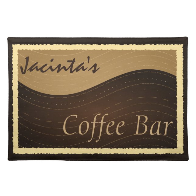 Coffee and Cream Waves Coffee Shop Cafe Placemats (Front)