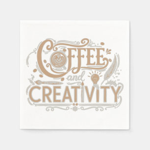Coffee and Creativity Typography Napkins