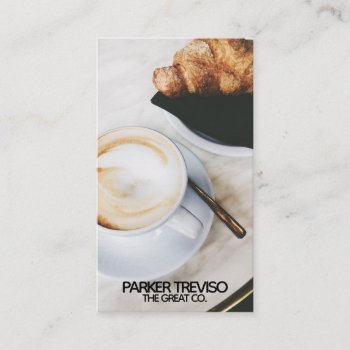 Coffee And Croissant Cafe Business Card by TwoTravelledTeens at Zazzle