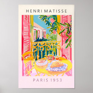 Coffee And Croissant Poster, Matisse Style Art Pri Poster