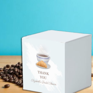Coffee and Croissants Bridal Shower Favor Boxes
