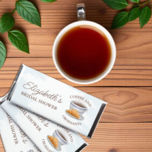 Coffee and Croissants Bridal Shower Hershey Bar Favors