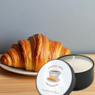 Coffee and Croissants Bridal Shower Mini Candle Favors