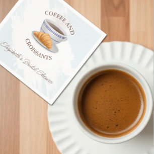 Coffee and Croissants Bridal Shower Napkins