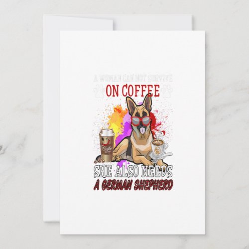 Coffee And Dog _ Coffee And German Shepherd Gift Holiday Card