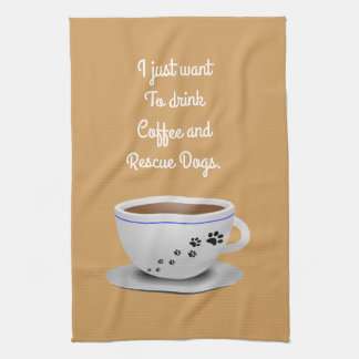Coffee and Dogs Kitchen Towel