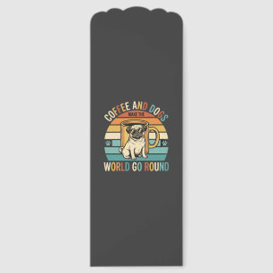 Coffee and Dogs Retro Pug Lover Bookmarks