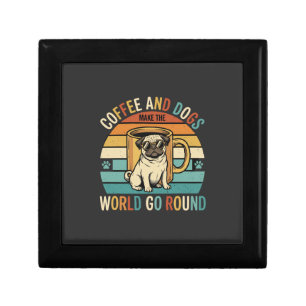 Coffee and Dogs Retro Pug Lover Gift Box