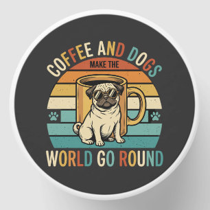 Coffee and Dogs Retro Pug Lover Mini Candle Favors