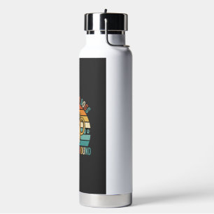 Coffee and Dogs Retro Pug Lover Water Bottle