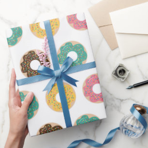 Coffee and Donut Pattern Wrapping Paper
