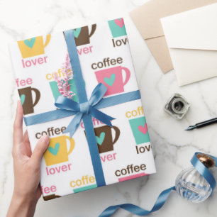 Coffee and Donut Pattern Wrapping Paper
