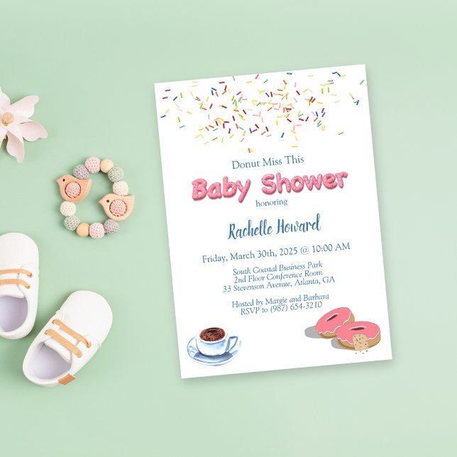 Coffee And Donut Sprinkles Baby Shower Invitation (Creator Uploaded)