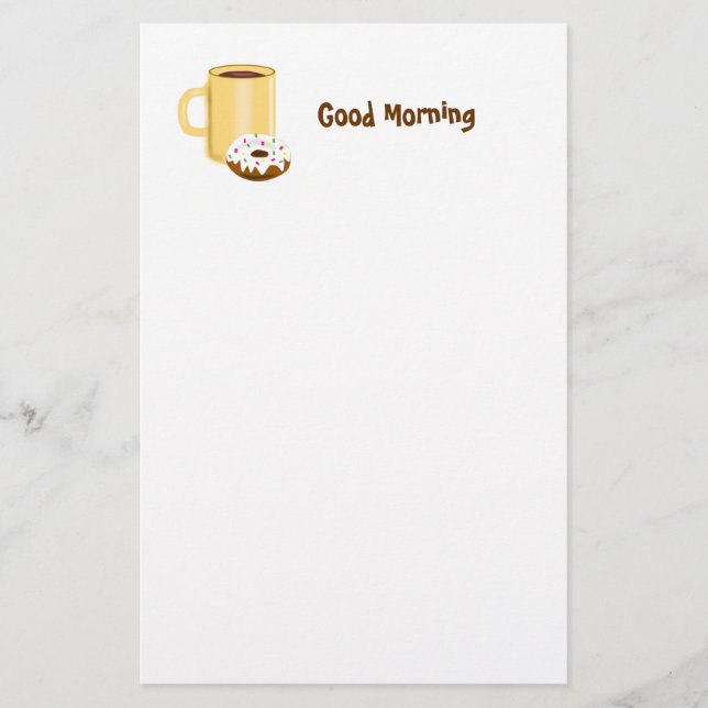 Coffee and Donut Stationery (Front)