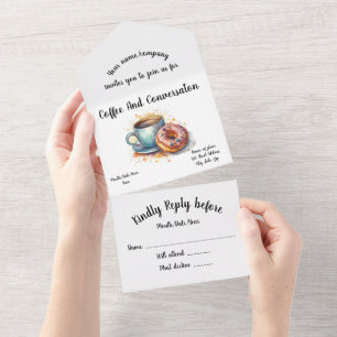 Coffee And Donuts All In One Invitation