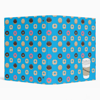 Coffee and Donuts Custom Name 3 ring Binder