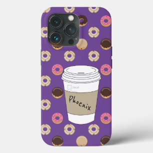 Coffee and Donuts Custom Name iPhone 13 Pro Case
