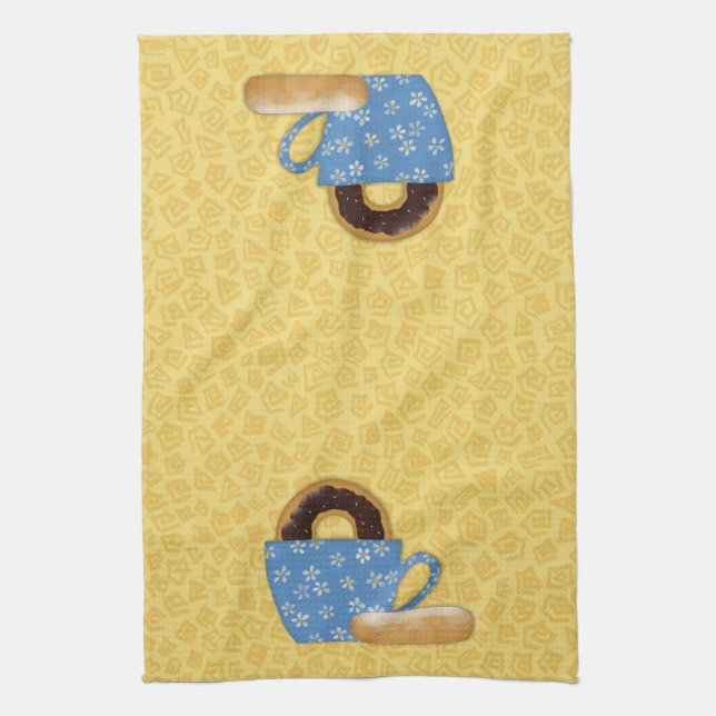 Coffee And Donuts Kitchen Towel (Vertical)