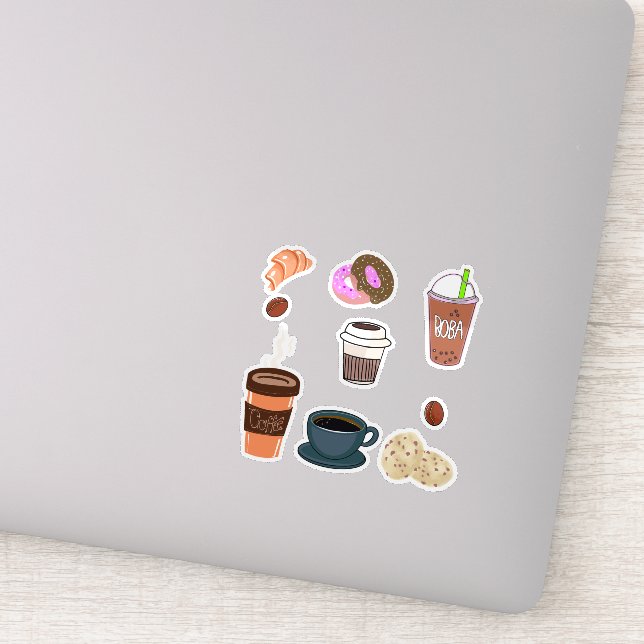 Coffee and Donuts Sticker (Detail)