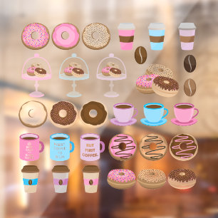 Coffee and Donuts Window Cling