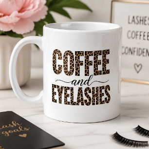 Coffee and Eyelashes Leopard Print Lash Artist Mug
