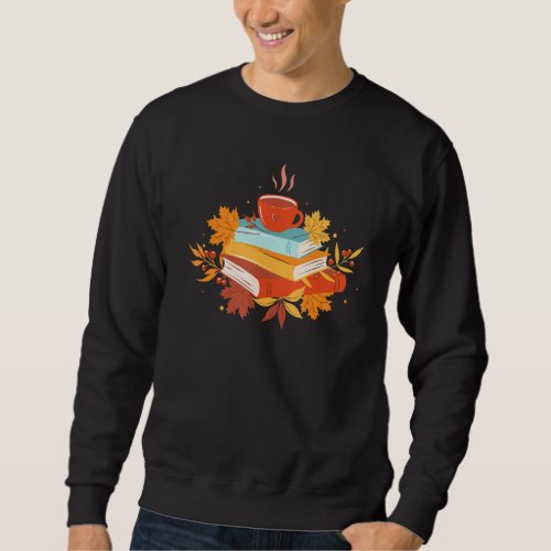 Coffee And Floral Book Flower Book Nerds Reading L Sweatshirt