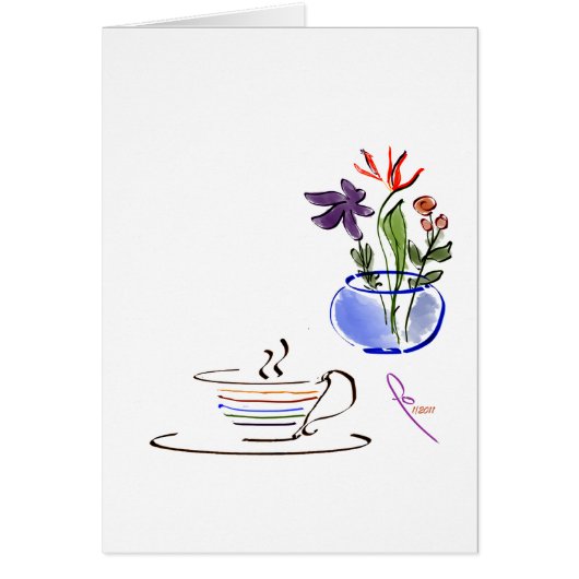 coffee and flowers cards (Front)