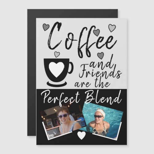 Coffee and Friends black photos fridge magnet
