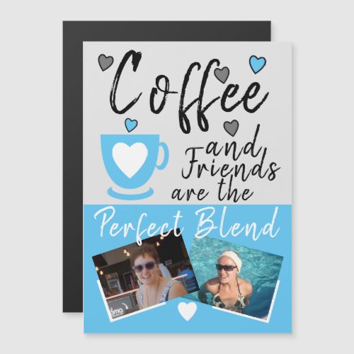 Coffee and Friends blue photos fridge magnet