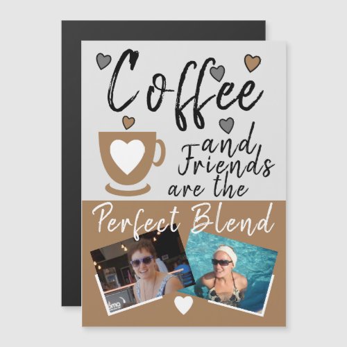 Coffee and Friends brown photos fridge magnet