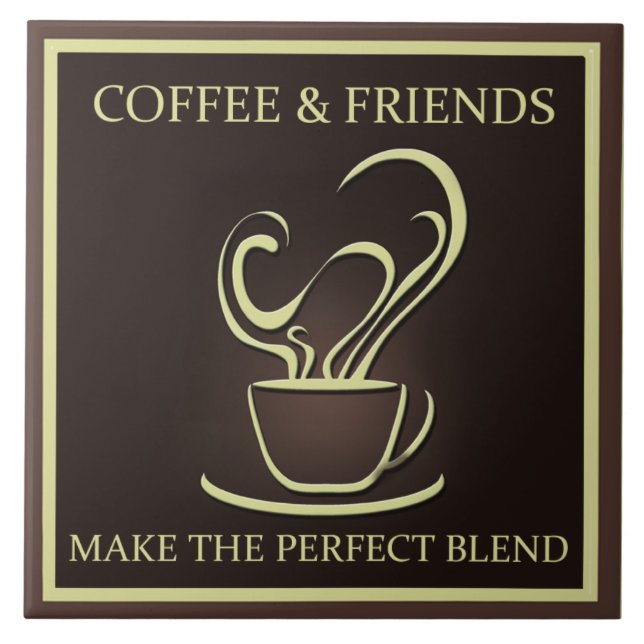 Coffee and Friends Ceramic Tile (Front)