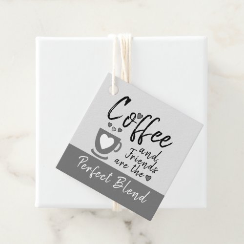 Coffee and friends dark grey pale grey gift favor tags