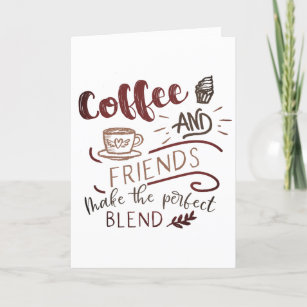 Coffee and Friends Doodle Art Typography Thank You Card