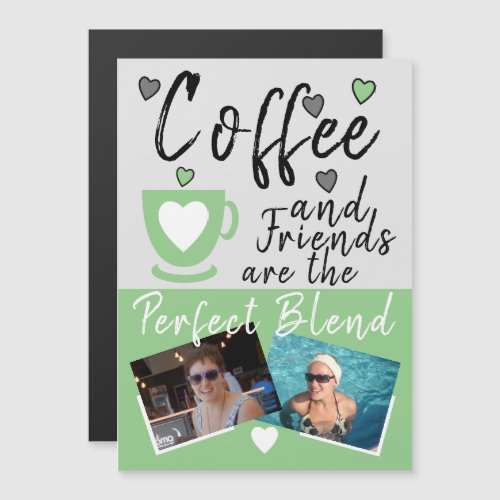 Coffee and Friends green photos fridge magnet