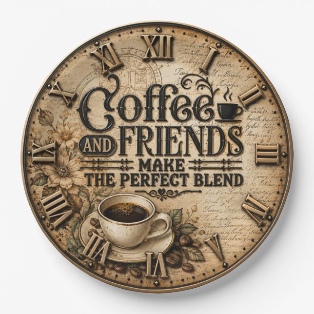 Coffee and Friends  Paper Plates (Front)