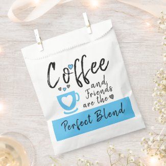Coffee and Friends perfect blend white blue Favor Bag