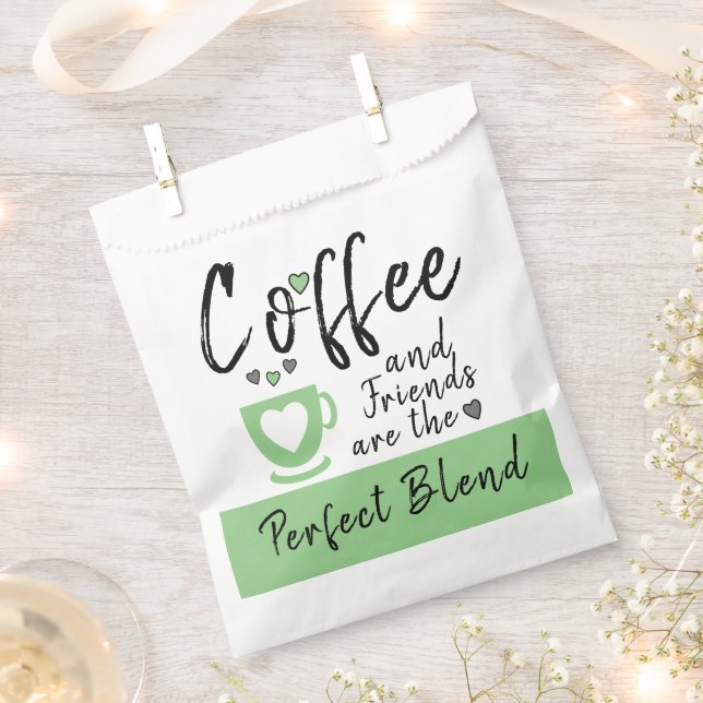 Coffee and Friends perfect blend white green Favor Bag (Clipped)