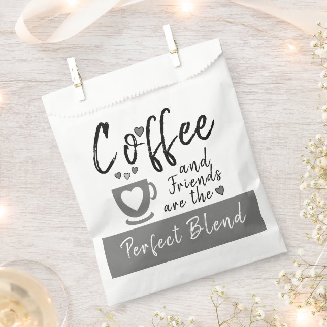Coffee and Friends perfect blend white grey Favor Bag (Clipped)