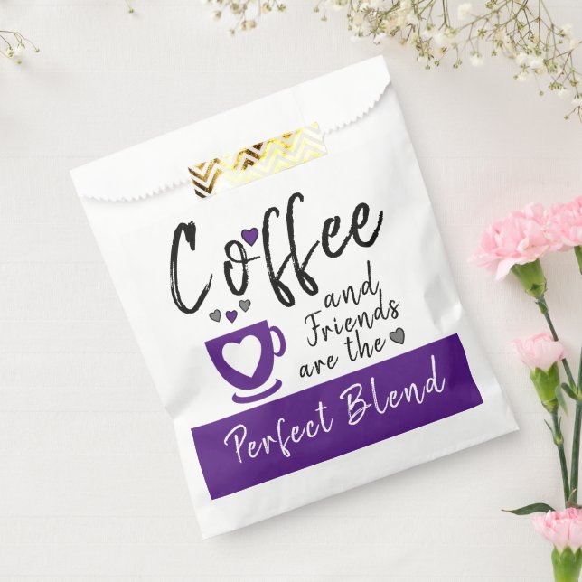 Coffee and Friends perfect blend white purple Favor Bag (Sealed)