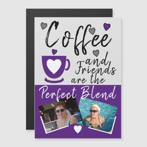 Coffee and Friends purple photos fridge magnet